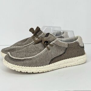 Hey Dude Wally Stitch Teak Tan Slip On Mens Comfort Shoes Size 8